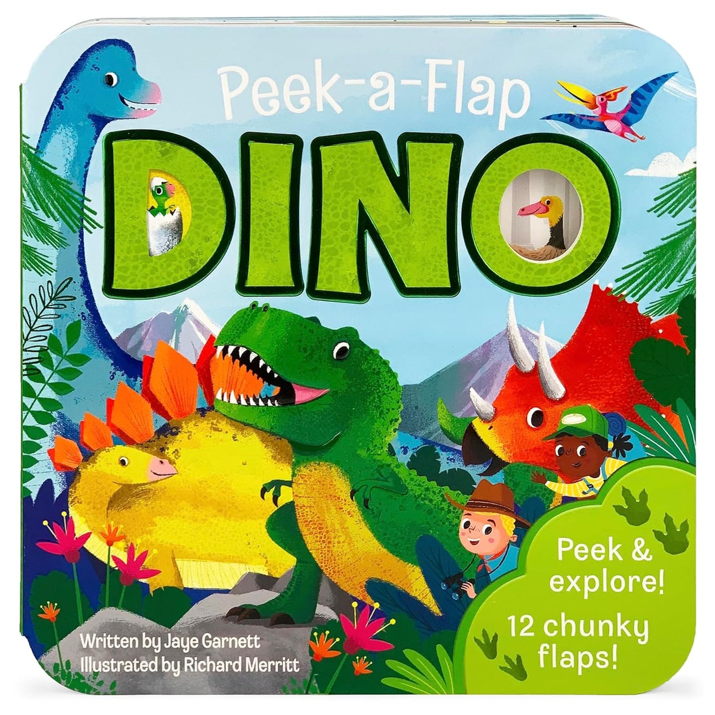 Paradise Clay CDP016 Peek-a-Flap Dino - Board Book