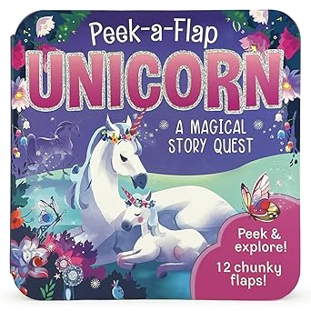 Paradise Clay CDP017 Peek-a-Flap Unicorn - Board Book