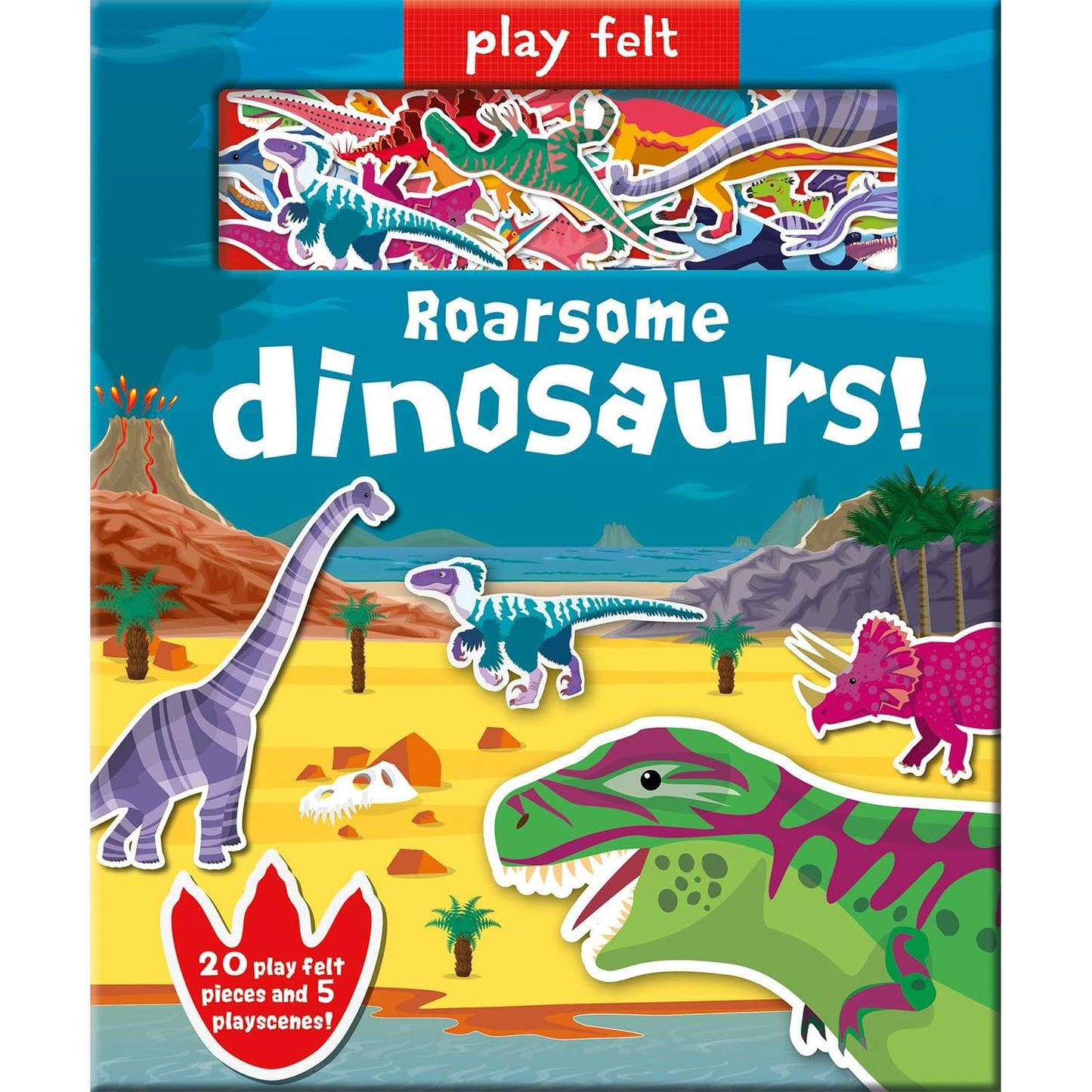 Paradise Clay IPS355 Play Felt Roarsome Dinosaurs! - Book