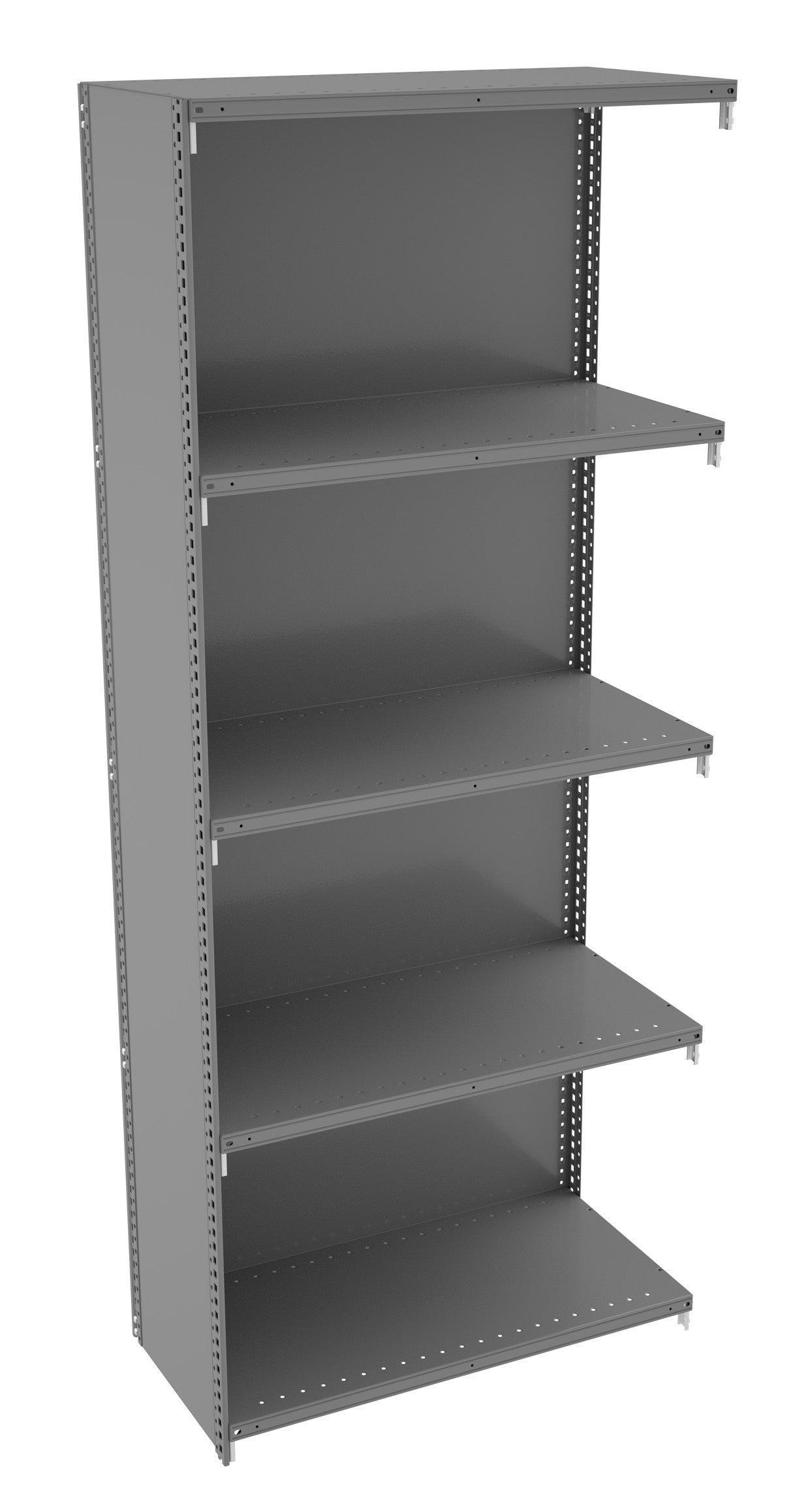 Tennsco QC5-3618AB 5 Shelf Q-Line Shelving Closed Adder Unit - 22 Gauge