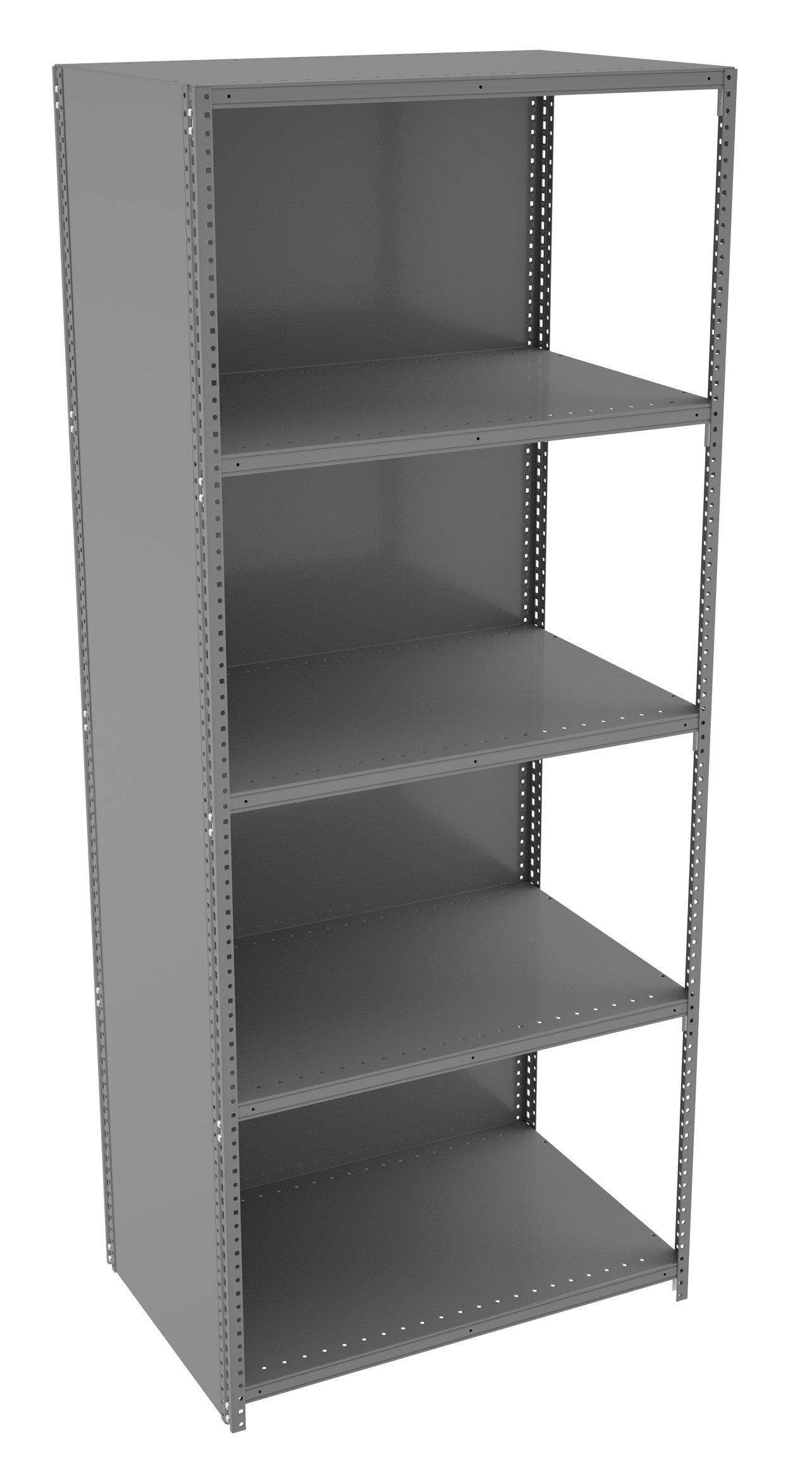 Tennsco QC5-3624A 5 Shelf Q-Line Shelving Closed Adder Unit - 22 Gauge