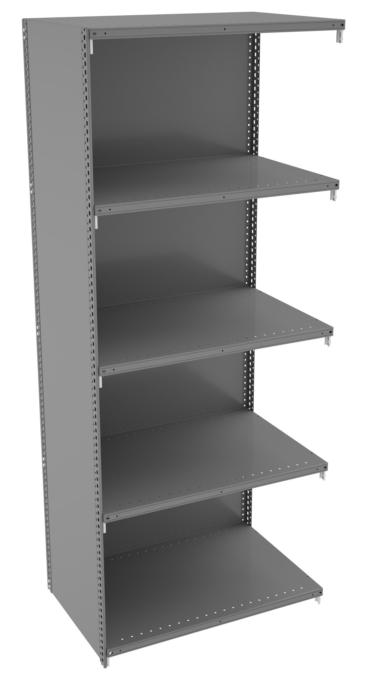 Tennsco QC5-3624AB 5 Shelf Q-Line Shelving Closed Adder Unit - 22 Gauge