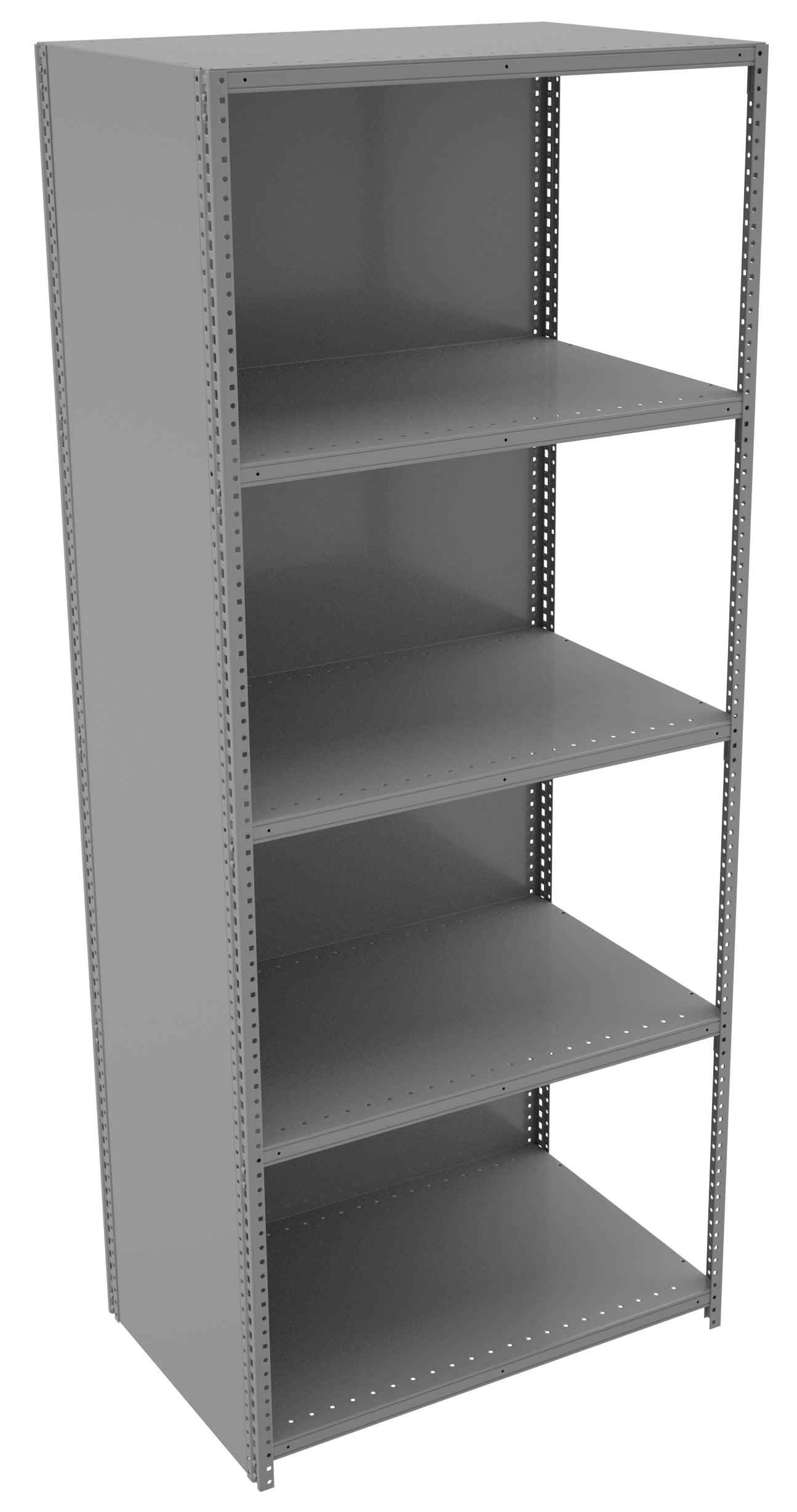 Tennsco QCH5-3624A 5 Shelf Q-Line Shelving Closed Adder Unit - 20 Gauge