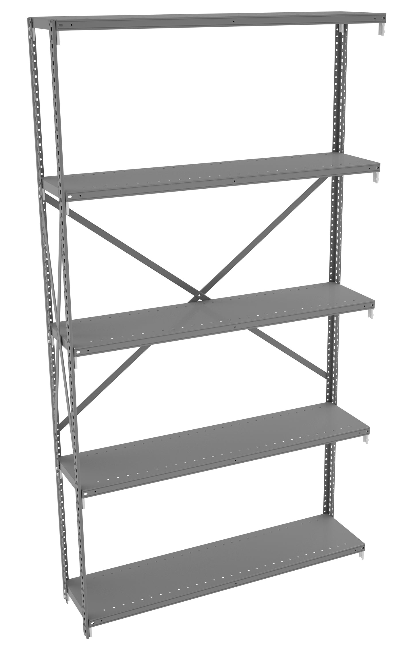 Tennsco QOH5-4812AB 5 Shelf Q-Line Shelving Open Adder Unit - 20 Gauge
