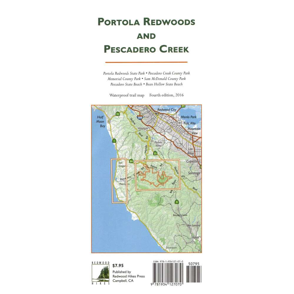 Paradise Clay RHP004 Portola Redwoods and Pescadero Creek 4th Ed. - Map