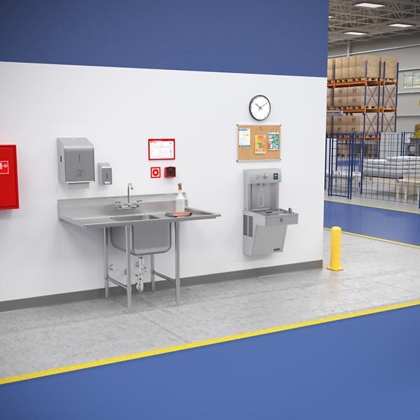 Elkay RNSF8118LR2 Rigidbilt® Stainless Steel 27" x 29-3/4" x 12-3/4" Floor Mount Single Compartment Scullery Sink w/ Drainboard