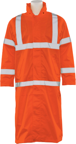Delta Plus WEL62038HO2X S163 CL 3 Long Rain Coat, 2X, Hi Viz Orange
