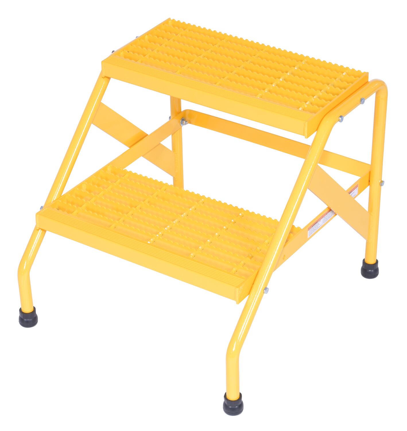 Vestil SSA-2-KD-Y Aluminum Step Stand, 2 Step, Knock-Down, 2 Steps, 20 Overall Height, Aluminum, Yellow