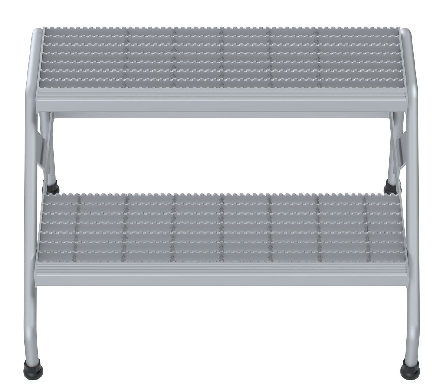 Vestil SSA-2W Aluminum Step Stand, 2 Step, Welded, 2 Steps, 20 Overall Height, Aluminum, Silver