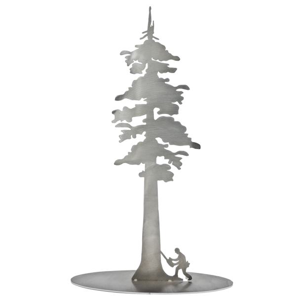 Paradise Clay SSS005 Stainless Steel Redwood Tree With Logger Stand-Up