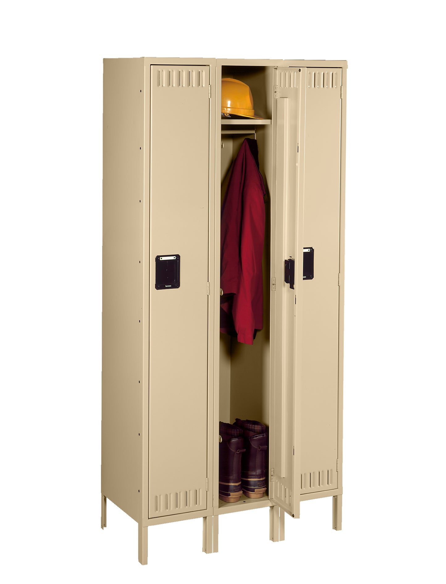 Tennsco STK-121872-3 Single Tier Locker - Three Wide With Legs (Unassembled)