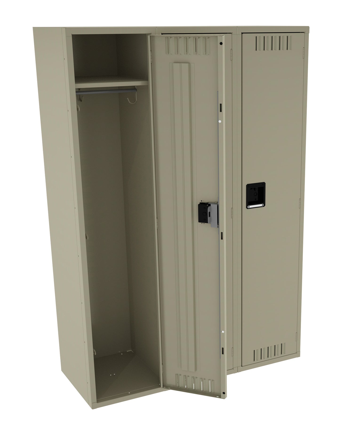 Tennsco STK-151860-C Single Tier Locker - Three Wide Without Legs (Unassembled)