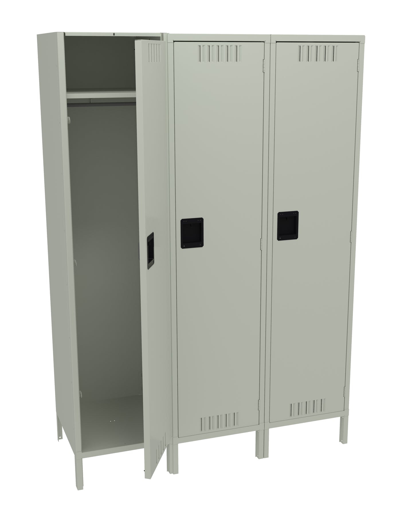 Tennsco STK-182172-3 Single Tier Locker - Three Wide With Legs (Unassembled)