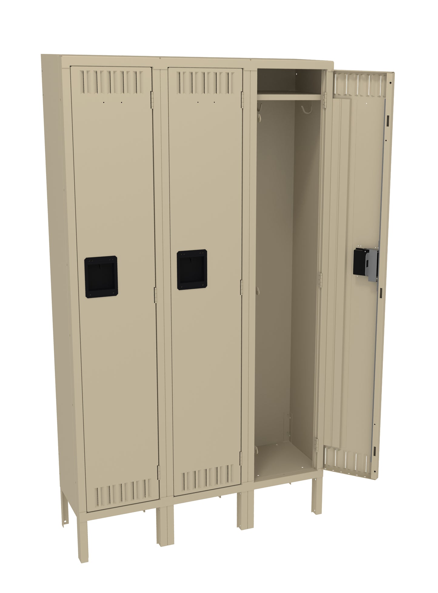 Tennsco STS-121260-3 Single Tier Locker - Three Wide With Legs (Assembled)