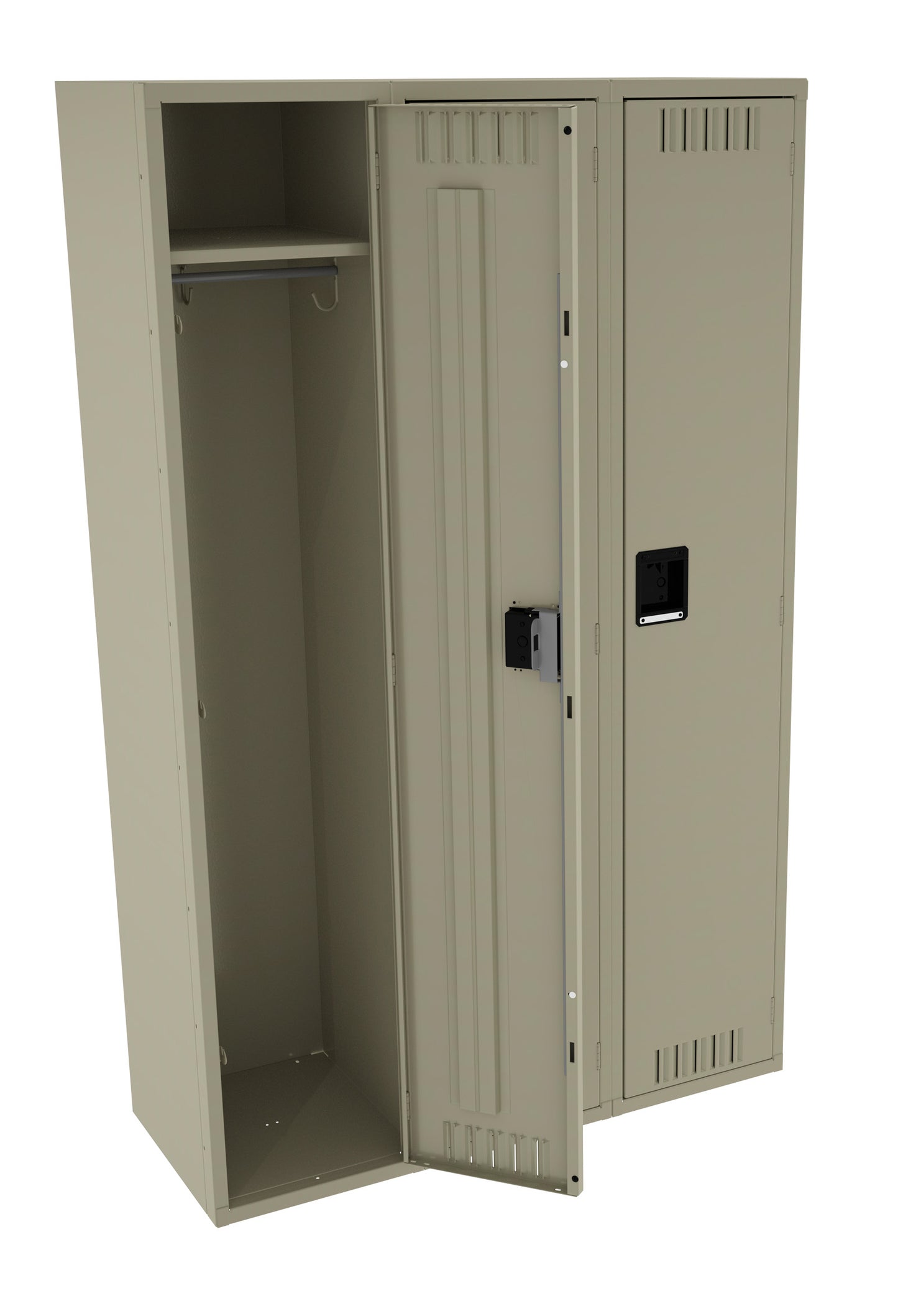 Tennsco STS-151572-C Single Tier Locker - Three Wide Without Legs (Assembled)