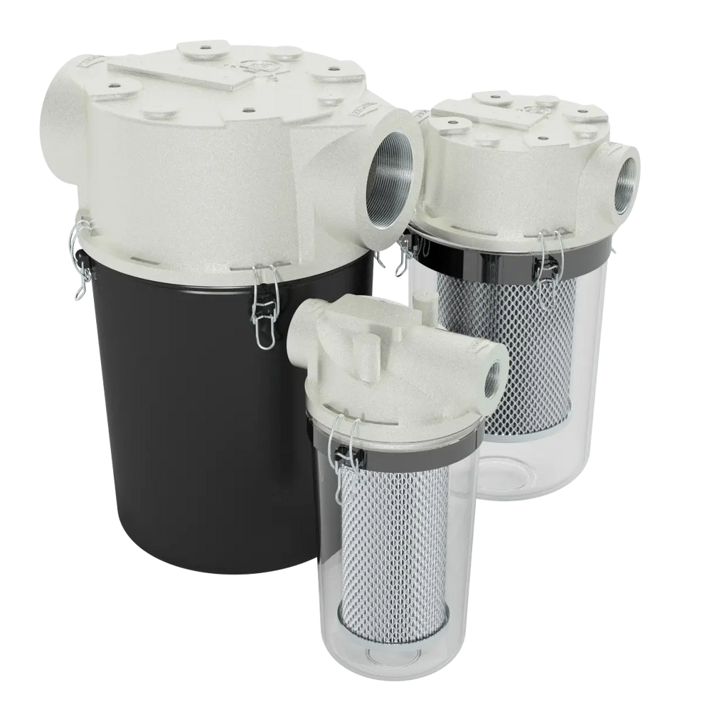 Solberg ST-851/1-250C Inline T-Style Inlet Vacuum Filter – 2.5" FNPT, Polyester Element, 5 Micron