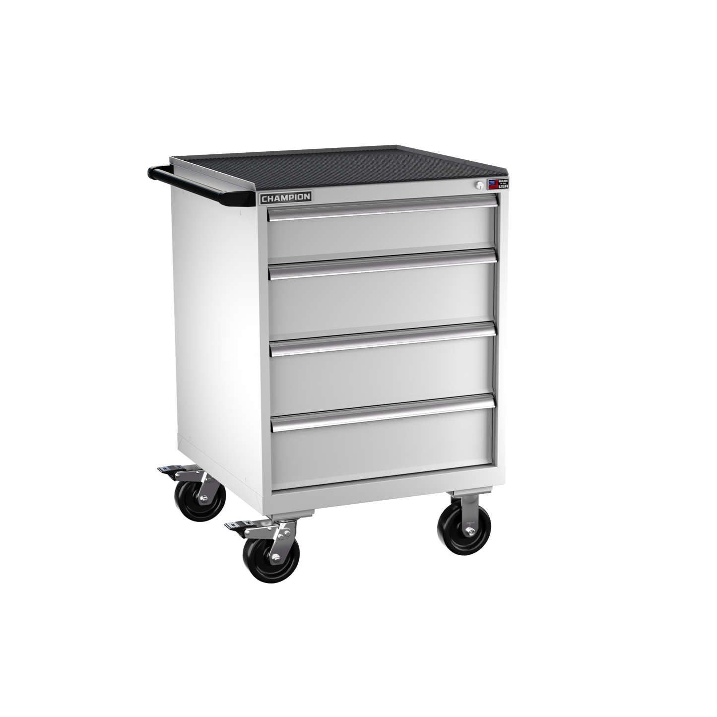 Champion Tool Storage SW1500-0401IL-MB8-RT-LG 4-Drawer Standard Depth Mobile Modular Cabinet SW0401IL | 28-1/4"W x 42-1/4"H x 28-1/2"D, Light Gray