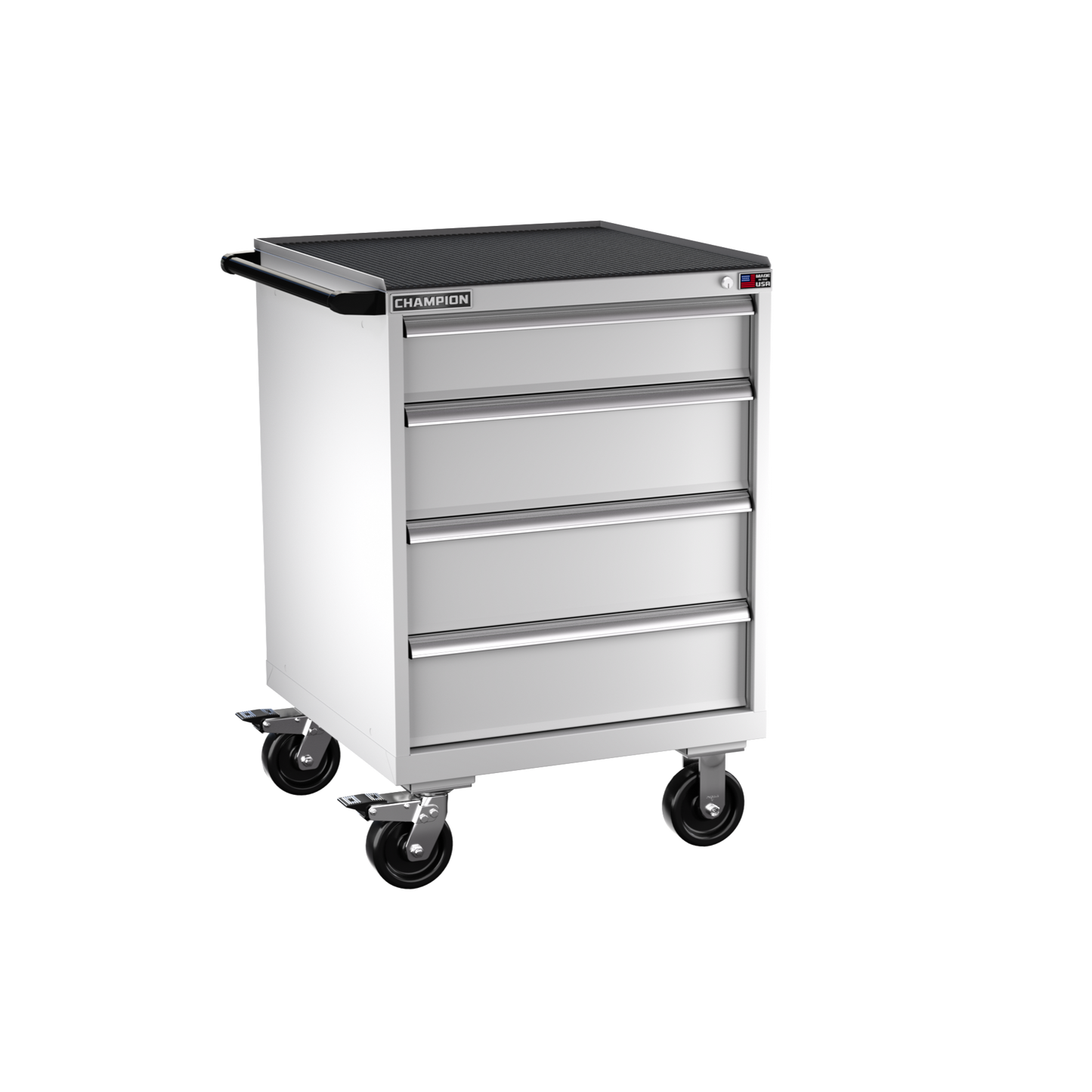 Champion Tool Storage SW1500-0401ILC-MB8-RT-LG 4-Drawer Standard Depth Mobile Modular Cabinet SW0401ILC | 28-1/4"W x 42-1/4"H x 28-1/2"D, Light Gray