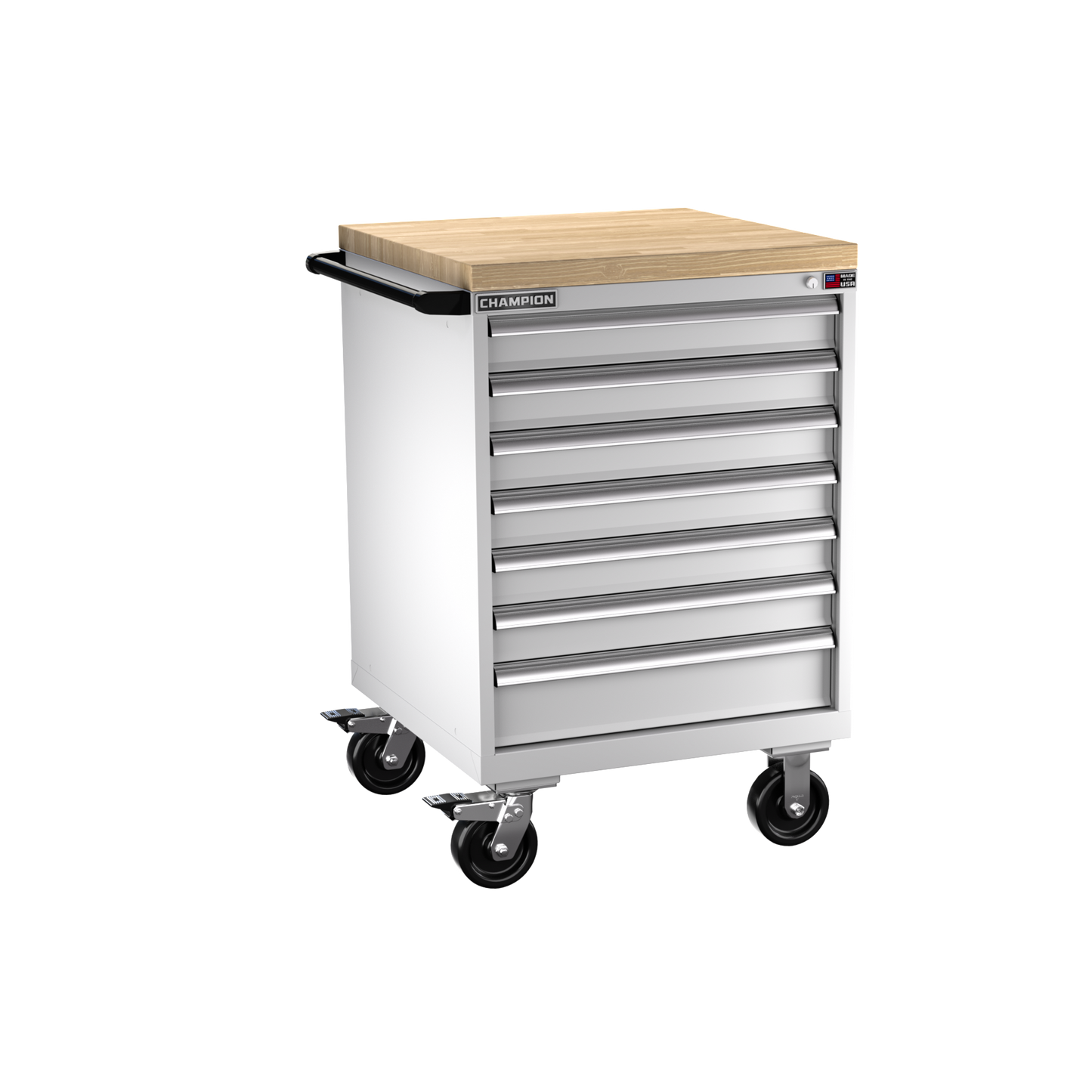 Champion Tool Storage SW1500-0701ILC-MB8-BBT-LG 7-Drawer Standard Depth Mobile Modular Cabinet SW0701ILC | 28-1/4"W x 43-1/4"H x 28-1/2"D, Light Gray