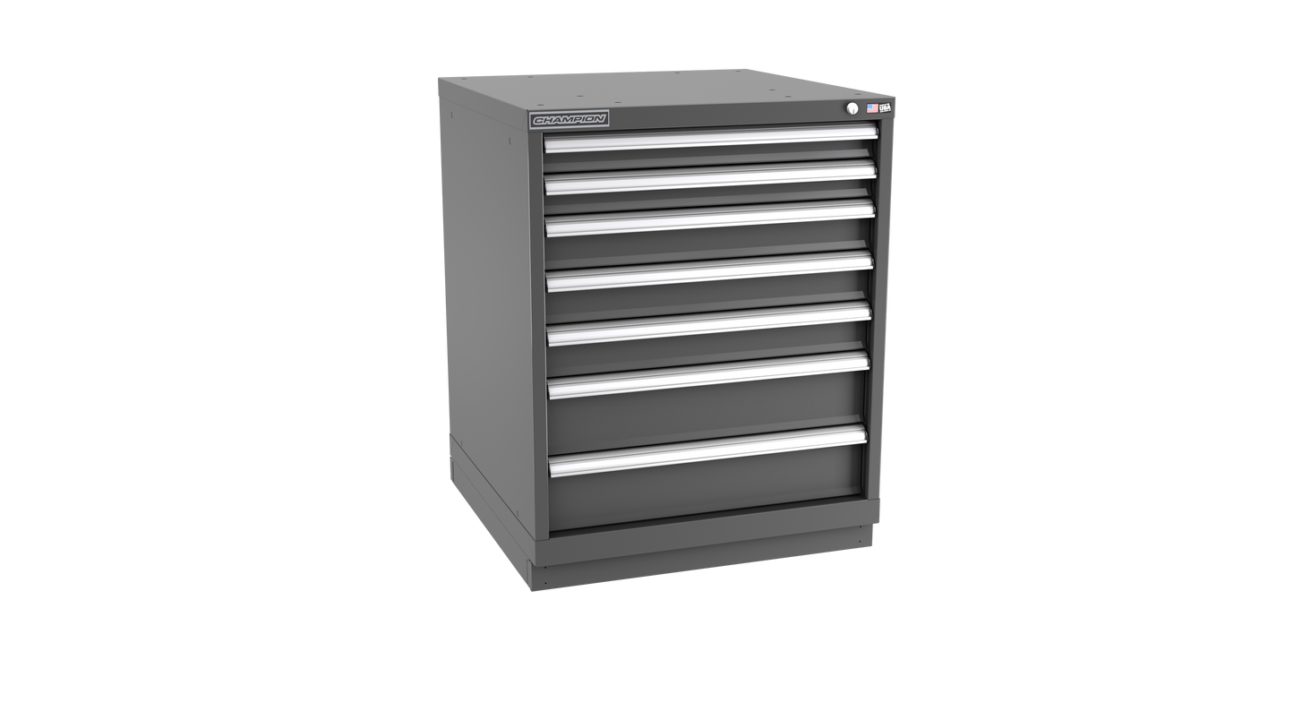 Champion Tool Storage SW1500-0702-ILC-FTB-DG 7-Drawer Standard Depth Modular Cabinet SW0702 | 28-1/4"W x 35-7/8"H x 28-1/2"D, Dark Gray