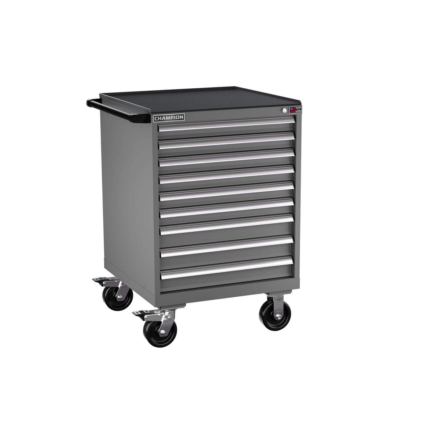 Champion Tool Storage SW1500-0901IL-MB8-RT-DG 9-Drawer Standard Depth Mobile Modular Cabinet SW0901IL | 28-1/4"W x 42-1/4"H x 28-1/2"D, Dark Gray