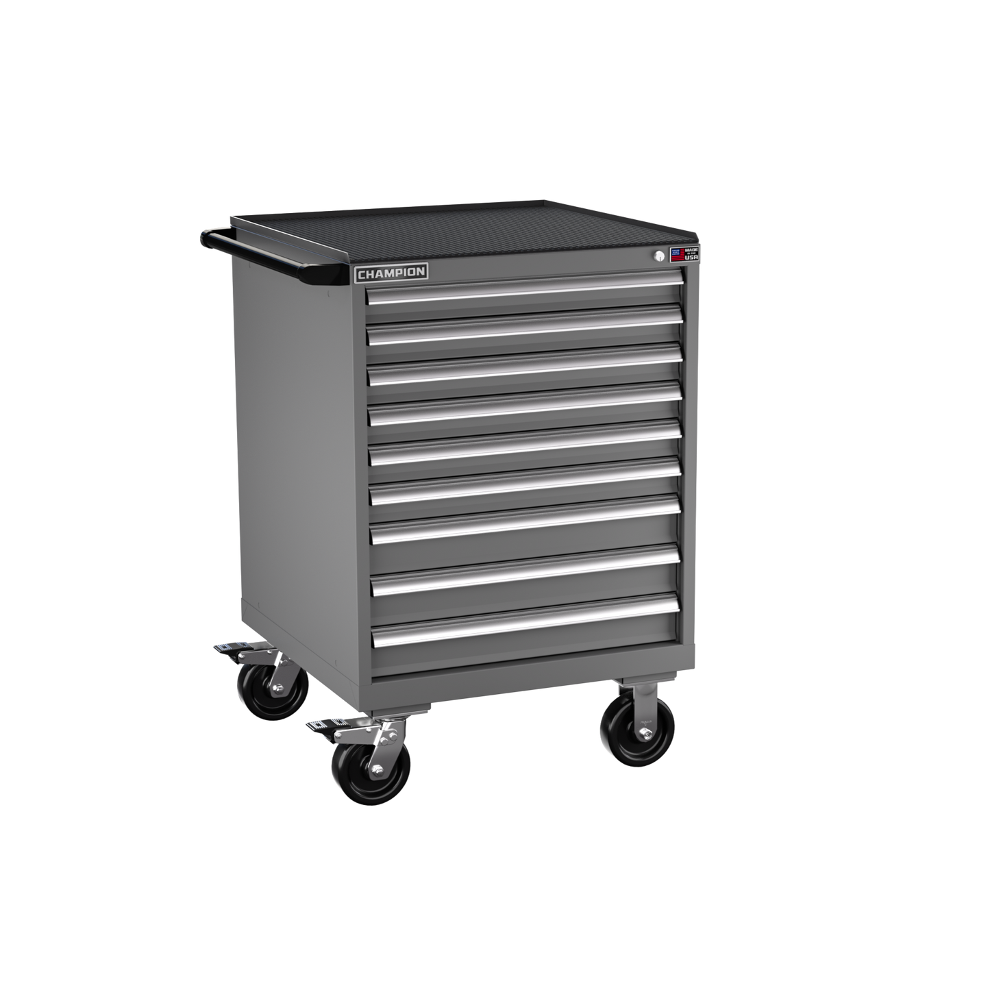 Champion Tool Storage SW1500-0901ILC-MB8-RT-DG 9-Drawer Standard Depth Mobile Modular Cabinet SW0901ILC | 28-1/4"W x 42-1/4"H x 28-1/2"D, Dark Gray