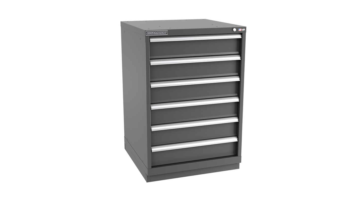 Champion Tool Storage SW1800-0601-ILC-FTB-DG 6-Drawer Standard Depth Modular Cabinet SW0601 | 28-1/4"W x 41-3/4"H x 28-1/2"D, Dark Gray
