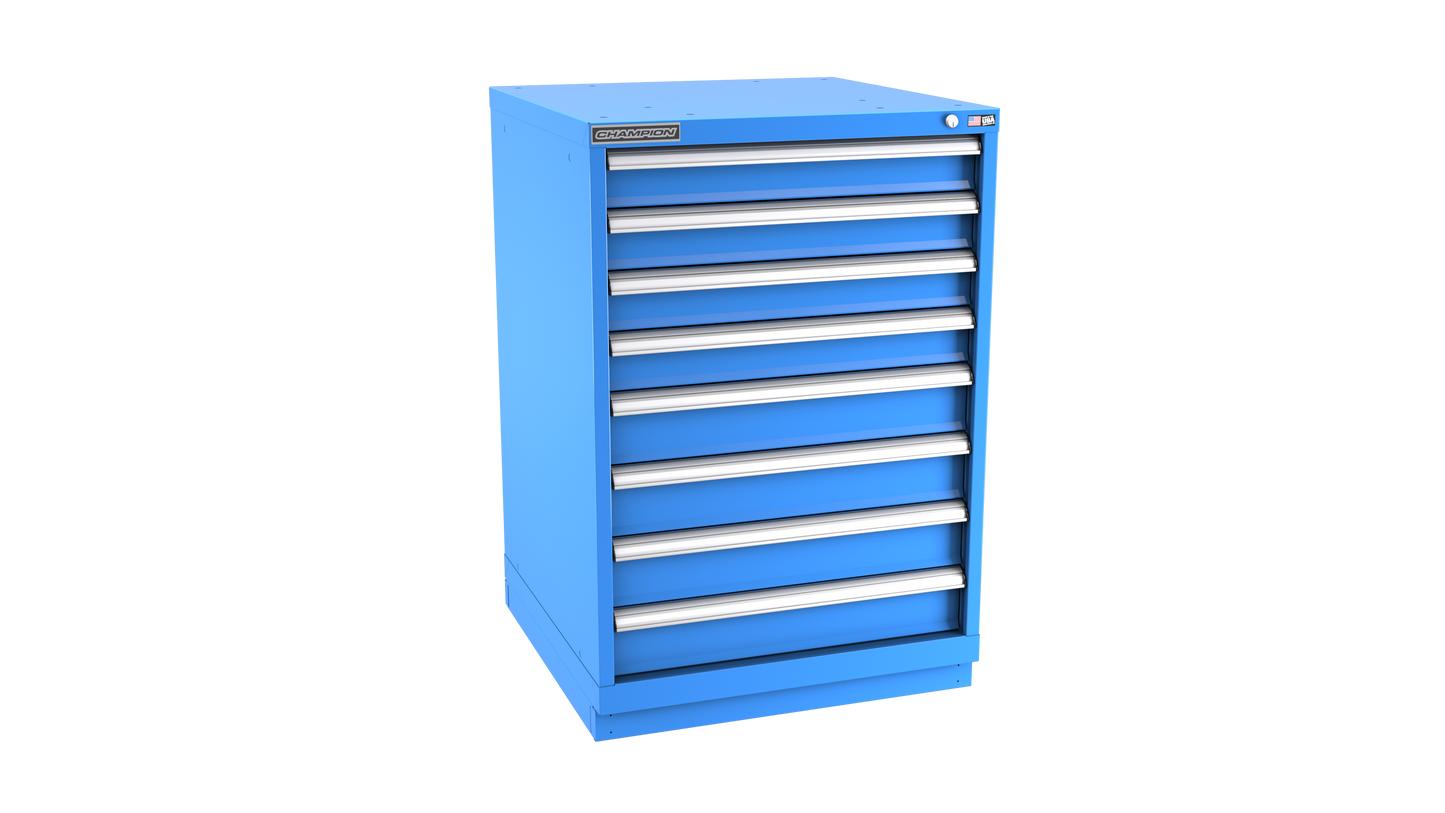 Champion Tool Storage SW1800-0802-ILC-FTB-BB 8-Drawer Standard Depth Modular Cabinet SW0802 | 28-1/4"W x 41-3/4"H x 28-1/2"D, Bright Blue