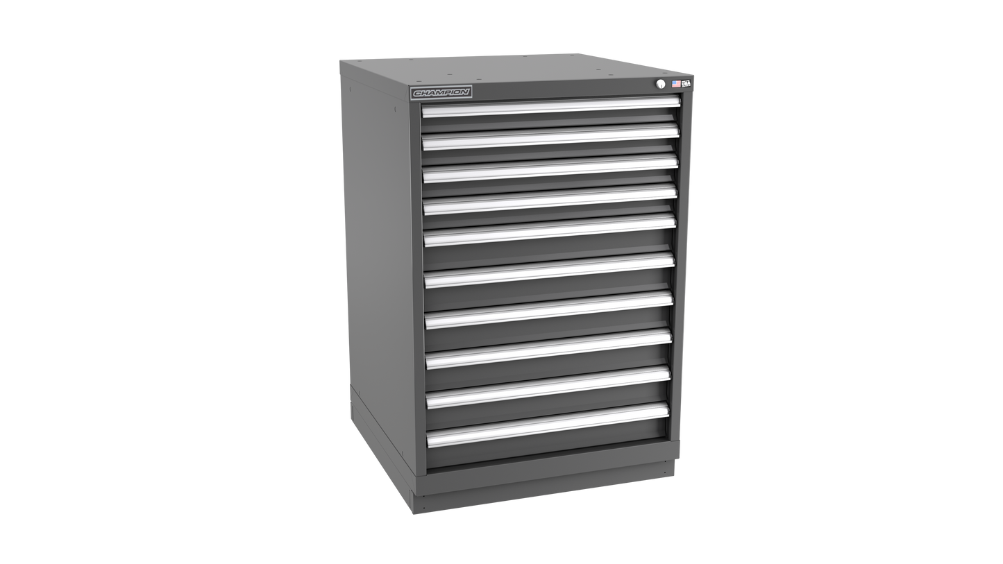 Champion Tool Storage SW1800-1001-ILC-FTB-DG 10-Drawer Standard Depth Modular Cabinet SW1001 | 28-1/4"W x 41-3/4"H x 28-1/2"D, Dark Gray