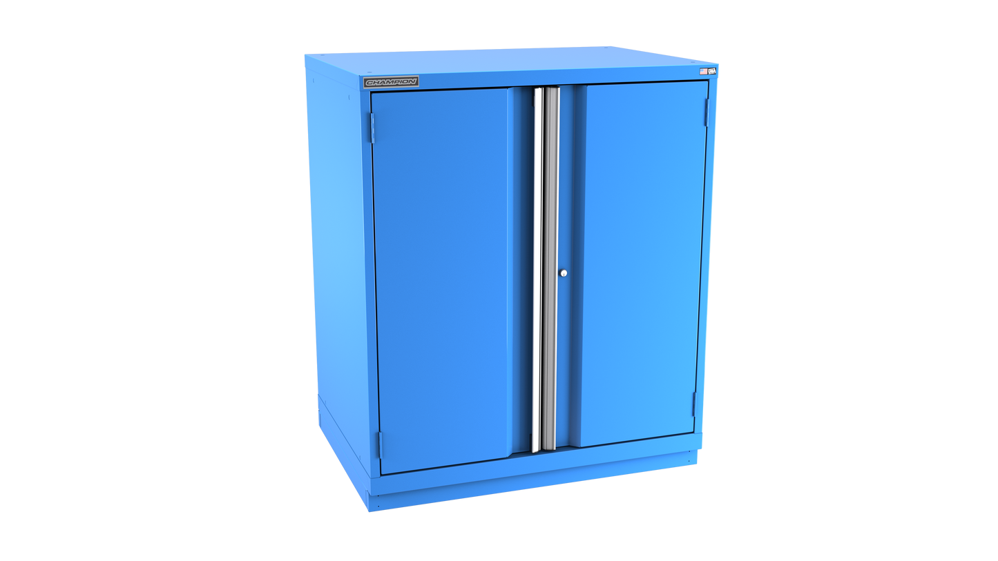Champion Tool Storage SWP2100-2FDIL-FTB-BB 2-Door Standard Depth Modular Cabinet SWP2100 | 40-1/4"W x 45-1/4"H x 28-1/2"D, Bright Blue