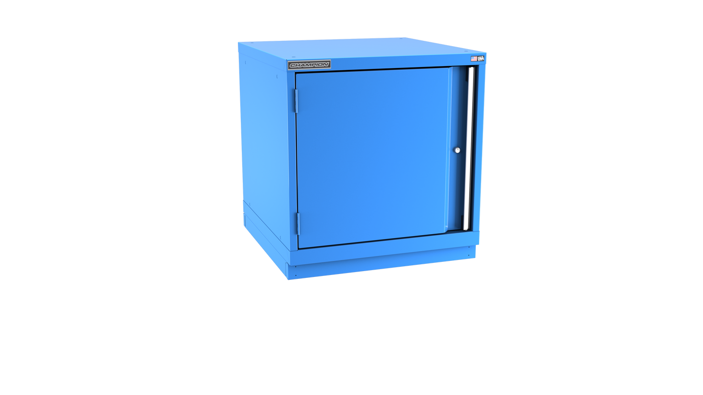 Champion Tool Storage SWS1200-FDIL-FTB-BB 1-Door Shallow Depth Modular Cabinet SWS1200 | 28-1/4"W x 29-7/8"H x 22-1/2"D, Bright Blue