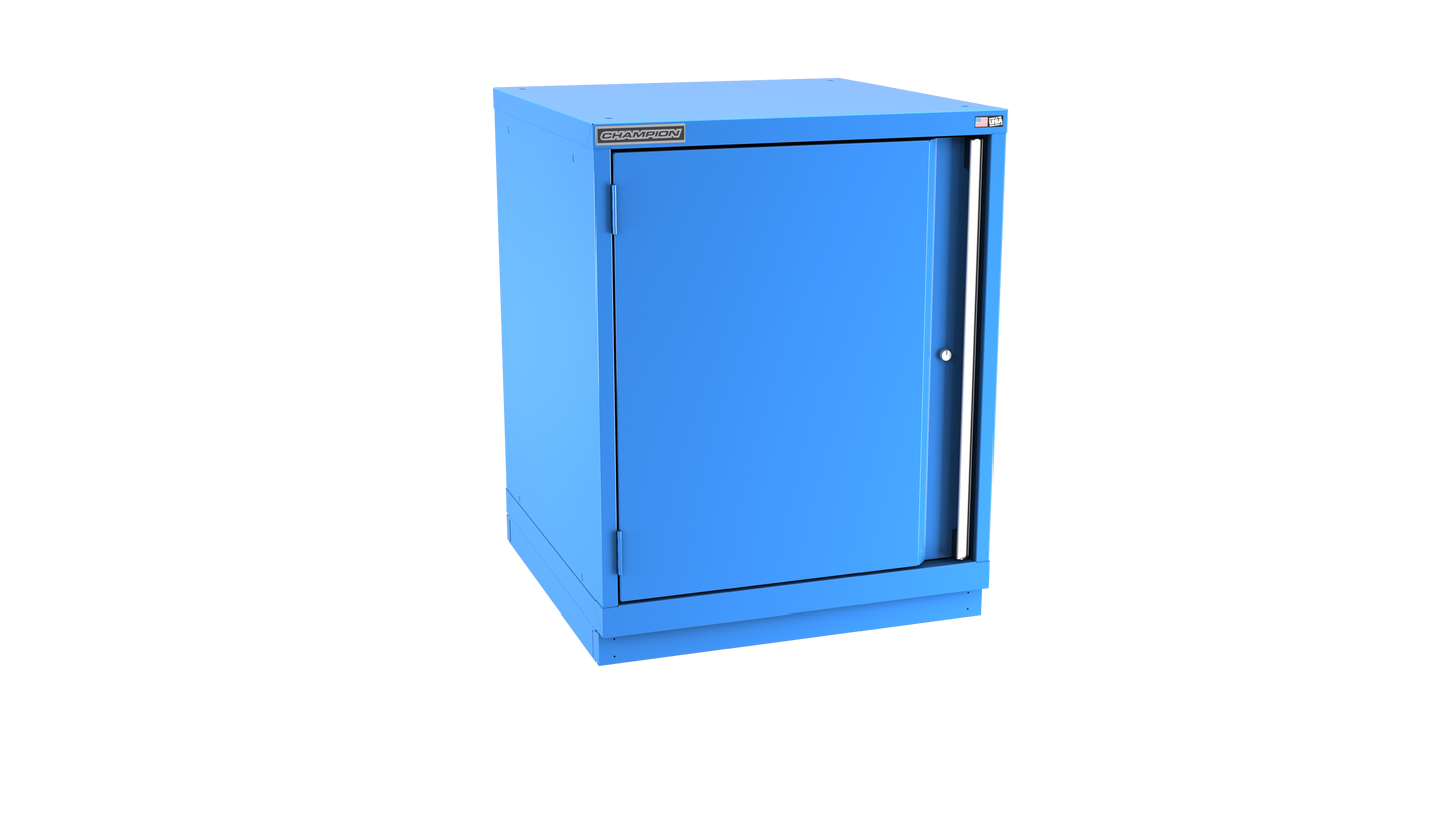 Champion Tool Storage SWS1500-FDIL-FTB-BB 1-Door Shallow Depth Modular Cabinet SWS1500 | 28-1/4"W x 35-7/8"H x 22-1/2"D, Bright Blue