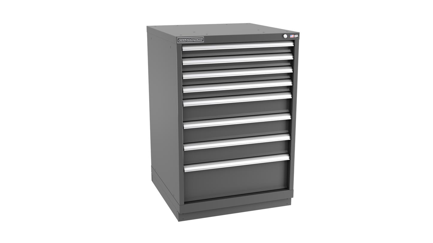 Champion Tool Storage SWS1800-0801-ILC-FTB-DG 8-Drawer Shallow Depth Modular Cabinet SWS0801 | 28-1/4"W x 41-3/4"H x 22-1/2"D, Dark Gray