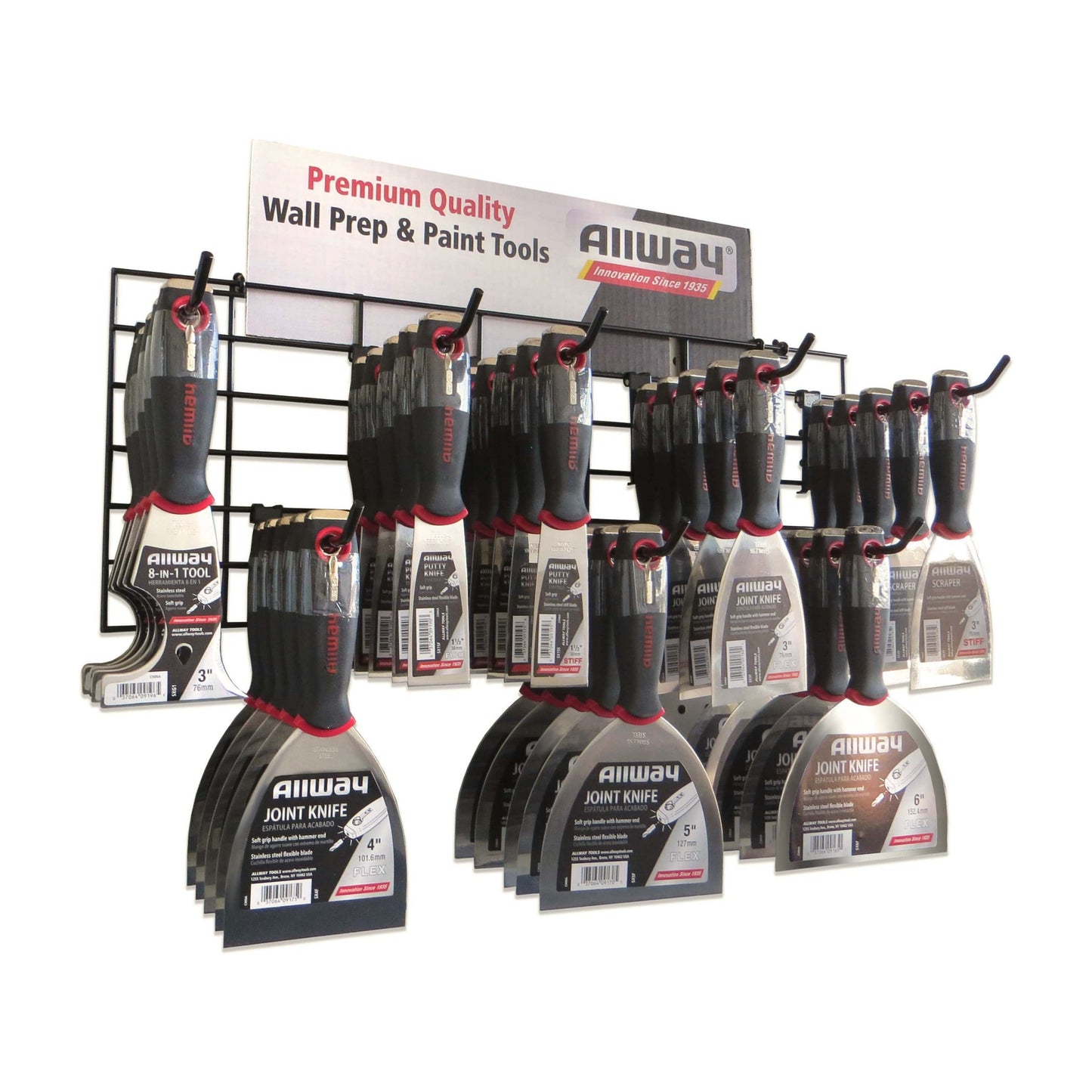 Allway SXW8 40-Piece Soft-Grip Joint Knife Merchandiser