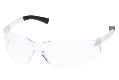 MCR SAFETY BK110 Bearkat Clear Lens Safety Glasses Black Temple S