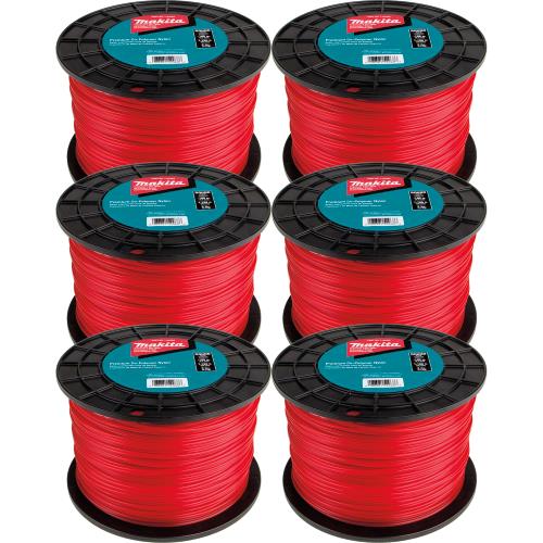 Makita T-03779 Round Trimmer Line, 0.105, Red, 1,150™, 5 lbs., 6/pk