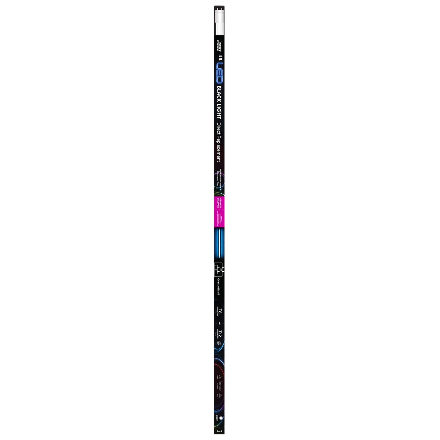 Feit Electric T48/BLB/LED 4 ft. 18W (32W Replacement) Black Light G13 Base (T8 replacement) Direct Replacement (Type A) Linear LED Blacklight Tube