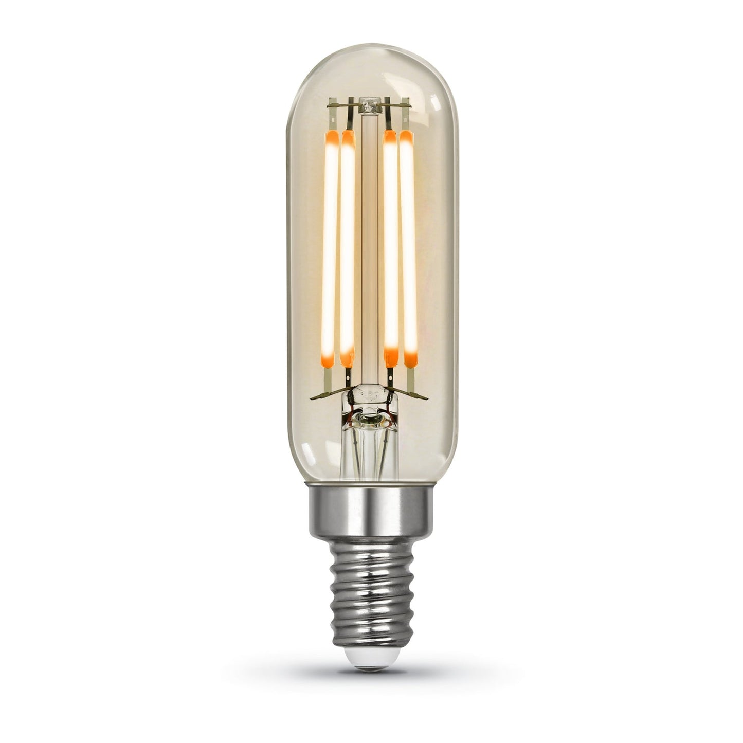 Feit Electric T640CLVGLEDHDRP/4/RP 4W (40W Equivalent) Warm Light (2100K) T6 Shape (E12 Base) Clear Glass Filament LED (4-Pack)