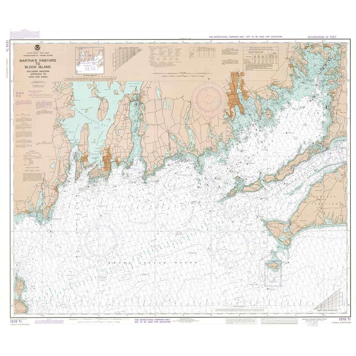 Paradise Clay PAR058 NOAA Training Chart MARTHA'S VINEYARD TO BLOCK ISLAND