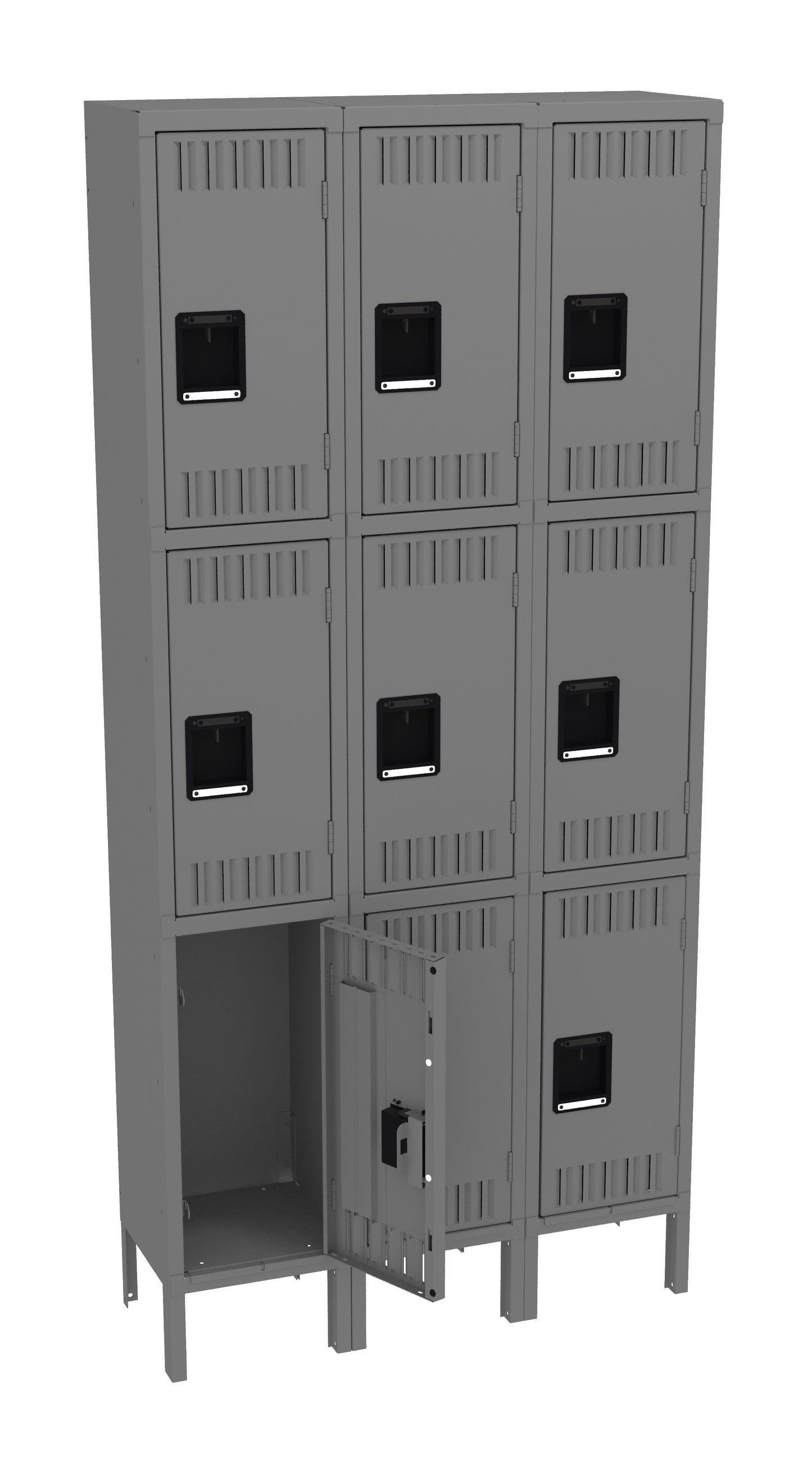 Tennsco TTS-121224-3 Triple Tier Locker - Three Wide With Legs (Assembled)