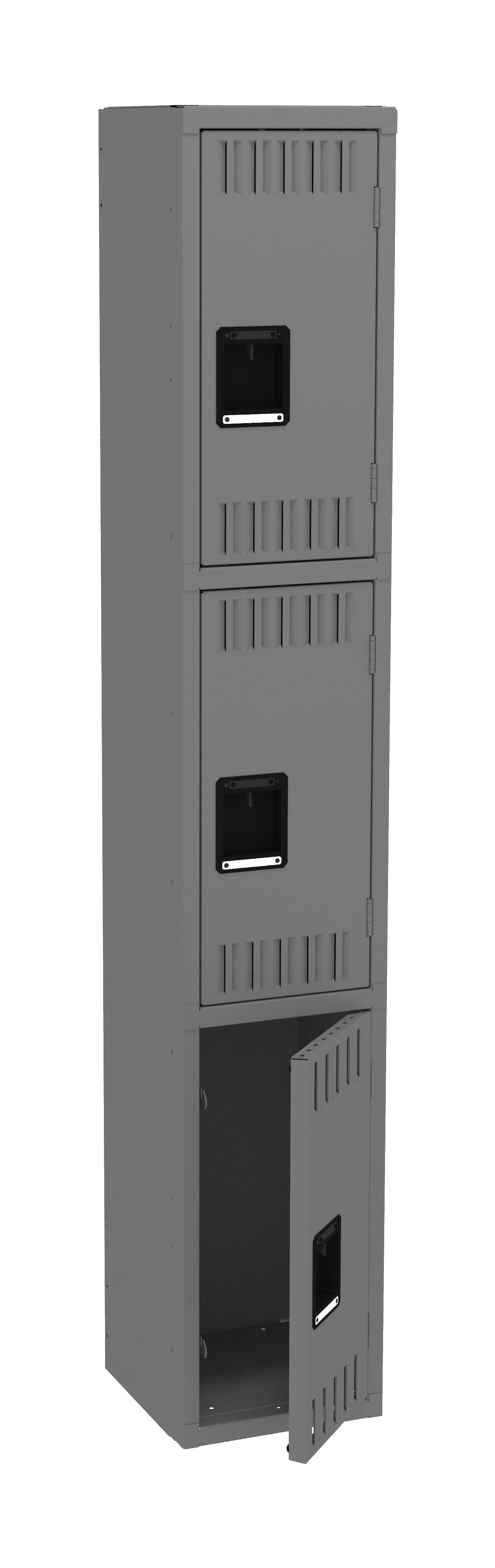 Tennsco TTS-121224-A Triple Tier Locker - One Wide, No Legs (Assembled)