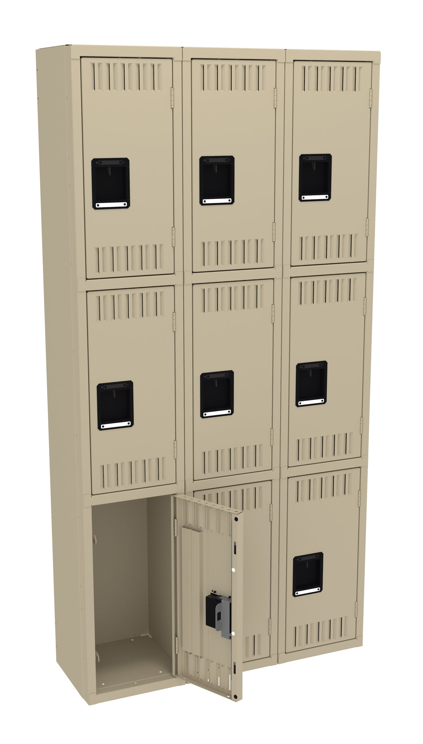 Tennsco TTS-121224-C Triple Tier Locker - Three Wide, No Legs (Assembled)