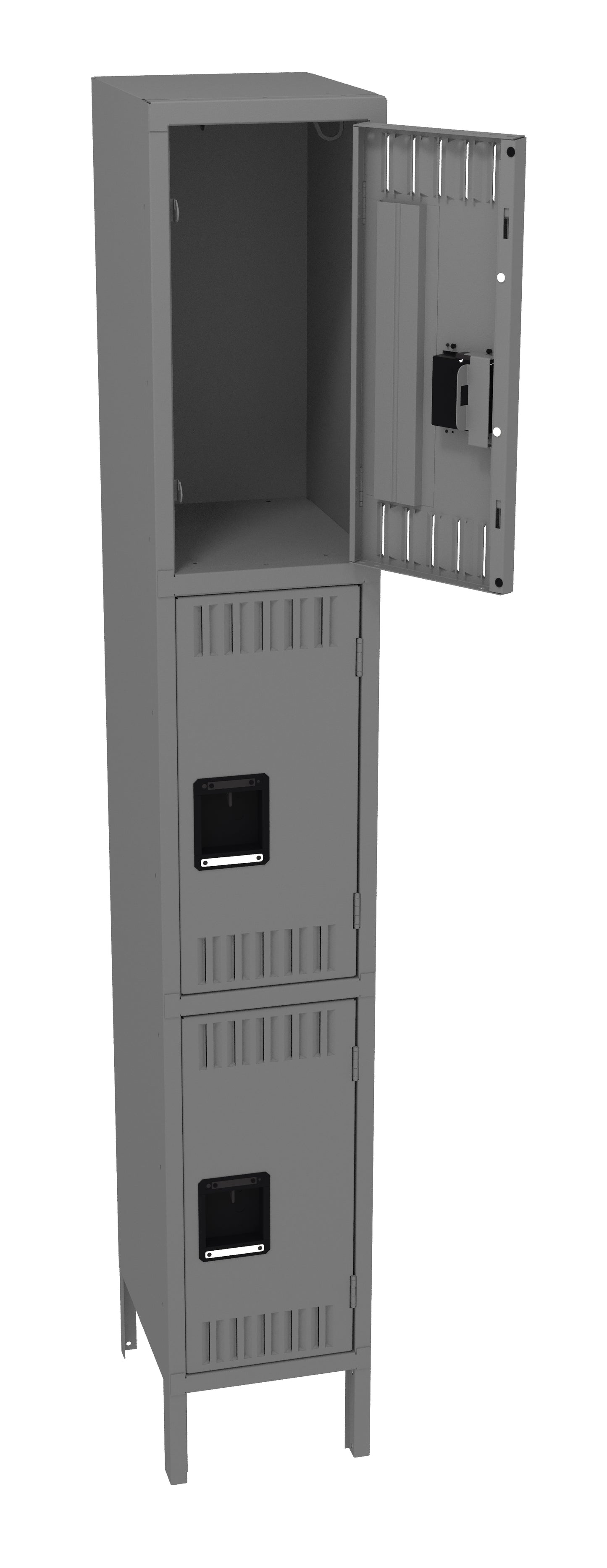 Tennsco TTS-121524-1 Triple Tier Locker - One Wide With Legs (Assembled)