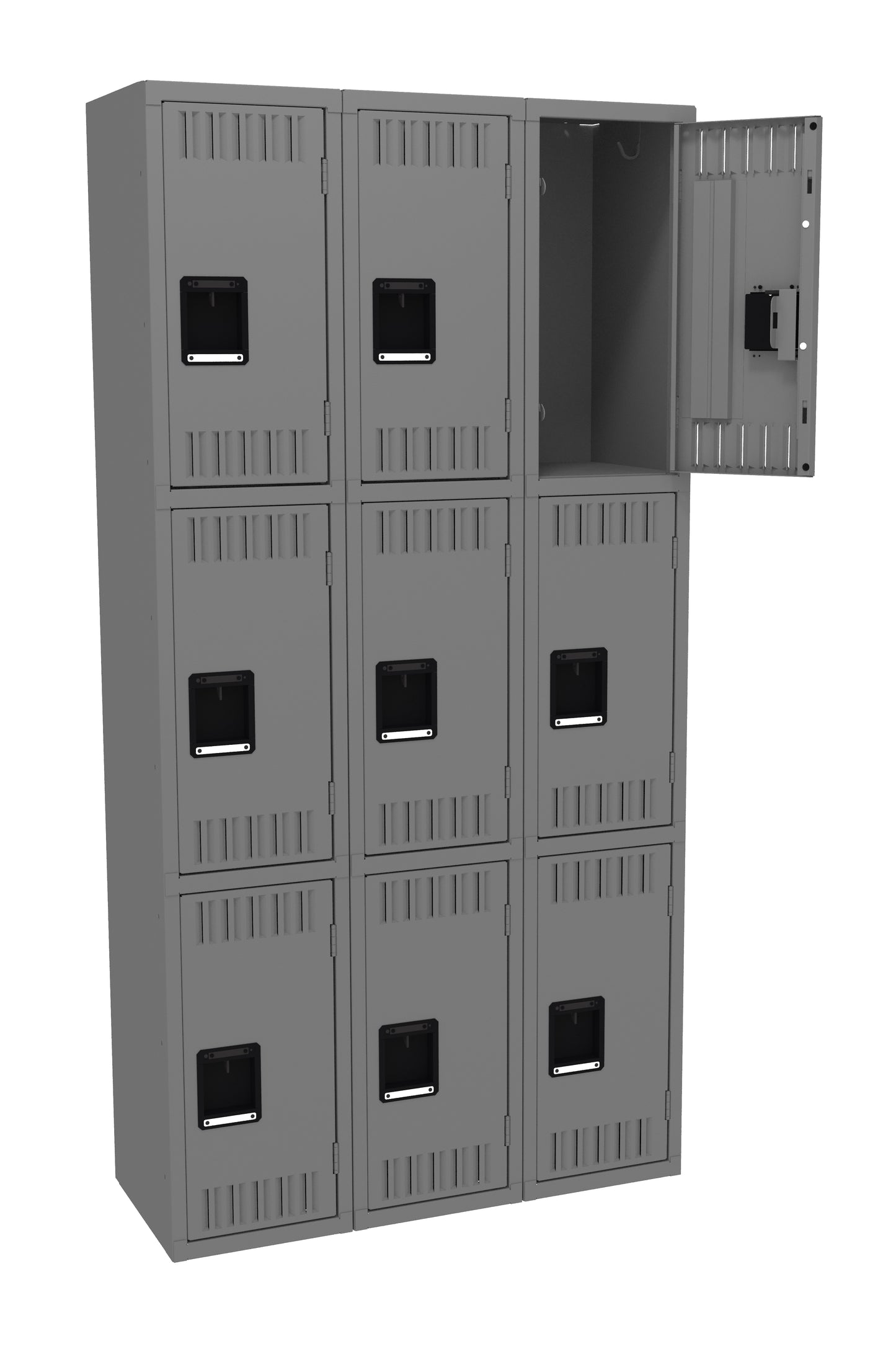 Tennsco TTS-121524-C Triple Tier Locker - Three Wide, No Legs (Assembled)
