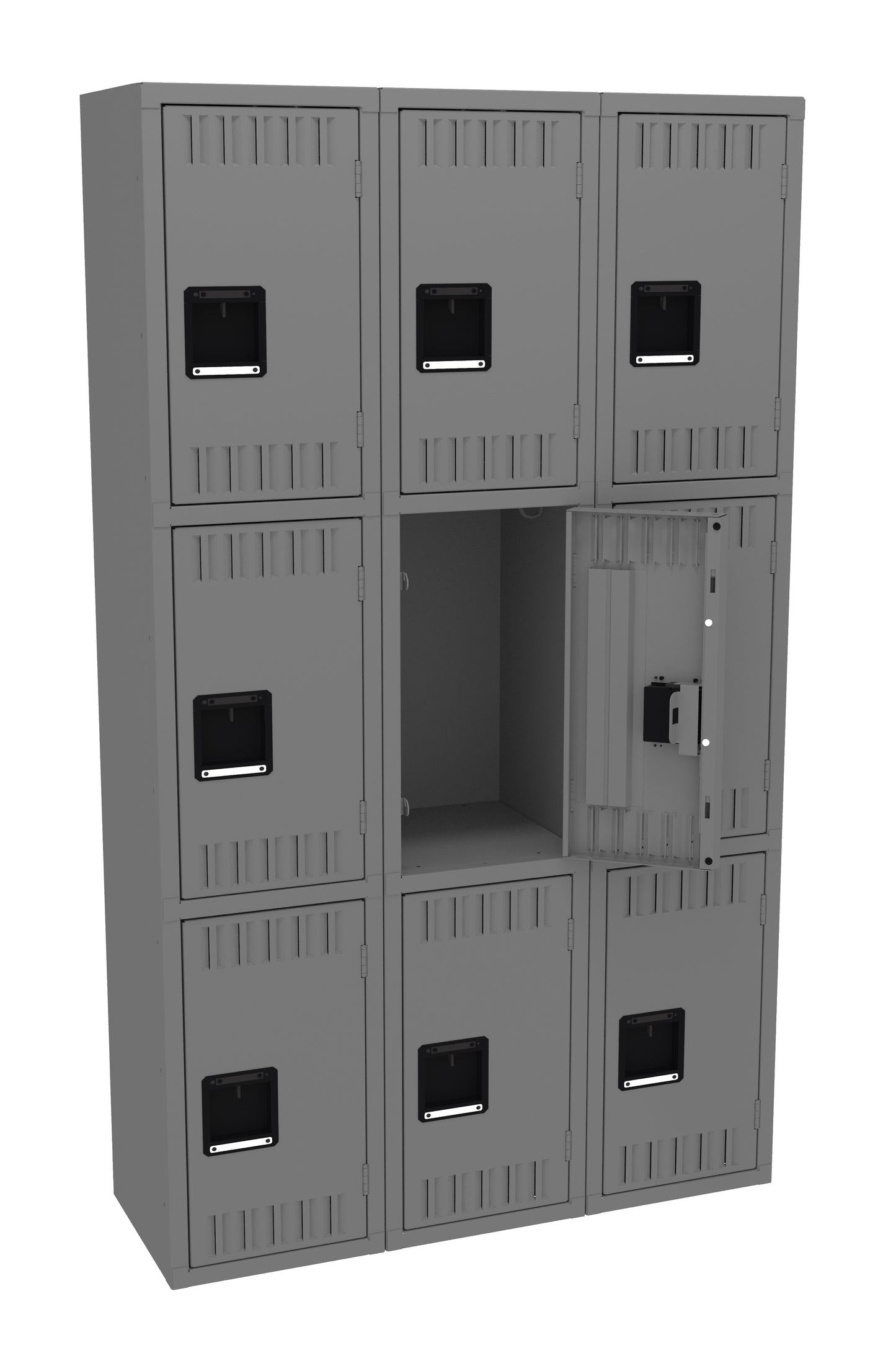 Tennsco TTS-151524-C Triple Tier Locker - Three Wide, No Legs (Assembled)