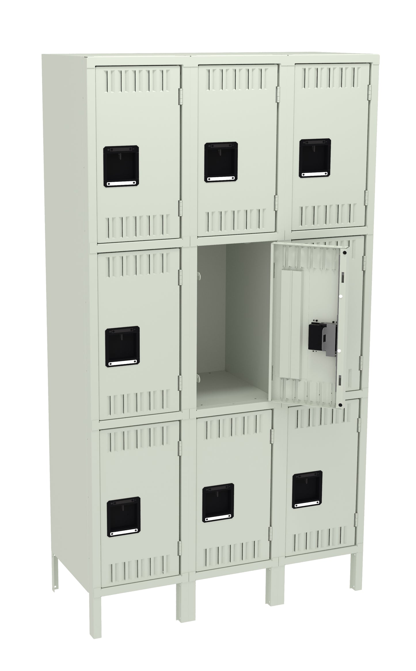 Tennsco TTS-151824-3 Triple Tier Locker - Three Wide With Legs (Assembled)