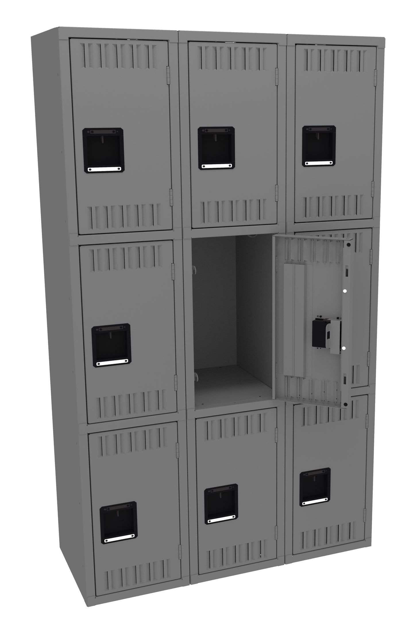 Tennsco TTS-151824-C Triple Tier Locker - Three Wide, No Legs (Assembled)