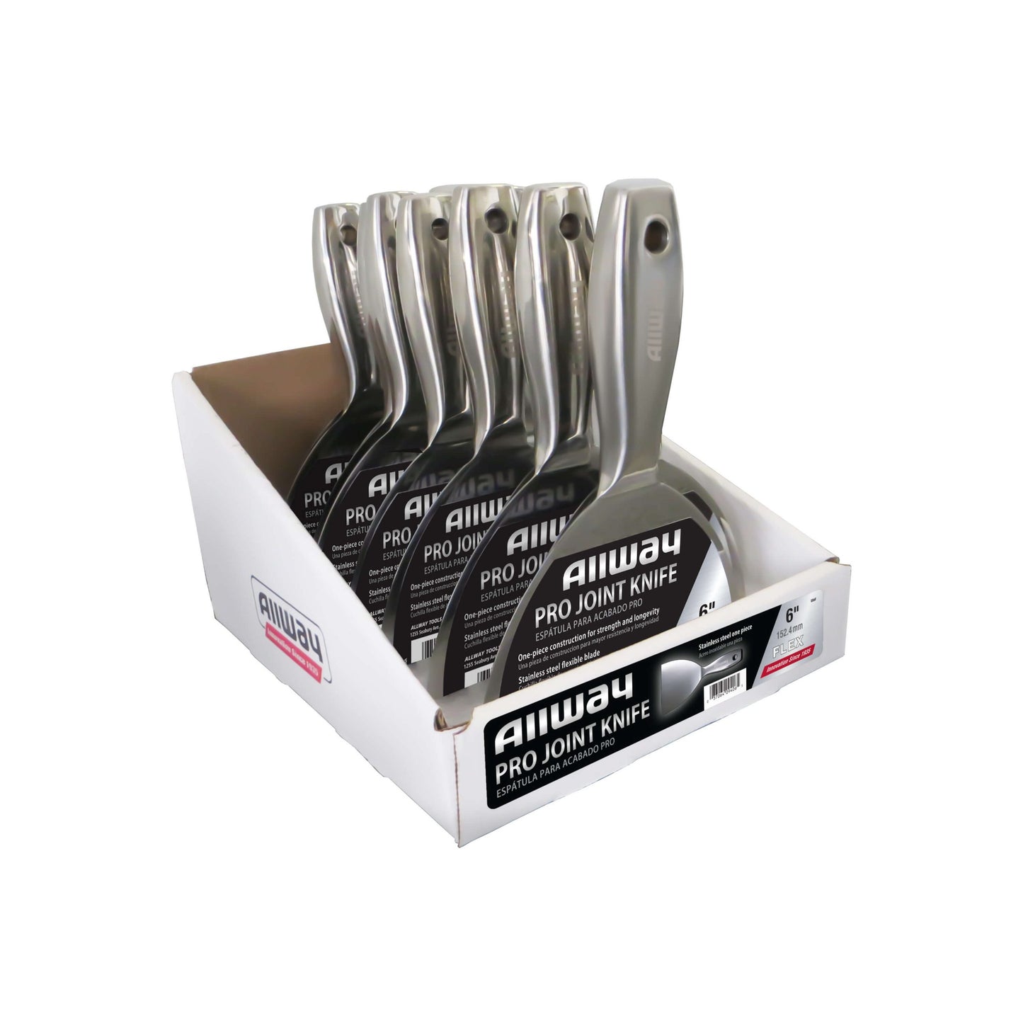 Allway UX6F-DSP 14-Piece 6″ Stainless-Steel Joint Knife Display