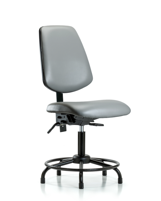 Blue Ridge Ergonomics VDHCH-MB-RT-T0-A0-RG-8840 Rutledge Vinyl Chair - Desk Height with Round Tube Base, Medium Back, & Stationary Glides in Sterling Supernova™ Vinyl