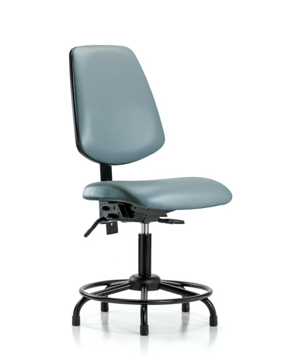 Blue Ridge Ergonomics VDHCH-MB-RT-T1-A0-RG-8822 Rutledge Vinyl Chair - Desk Height with Round Tube Base, Medium Back, Seat Tilt, & Stationary Glides in Storm Supernova™ Vinyl